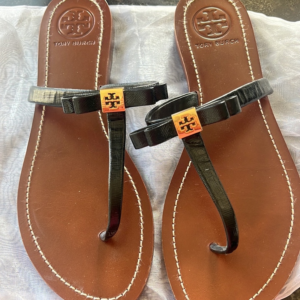 Tory Burch Black and Brown Sandals